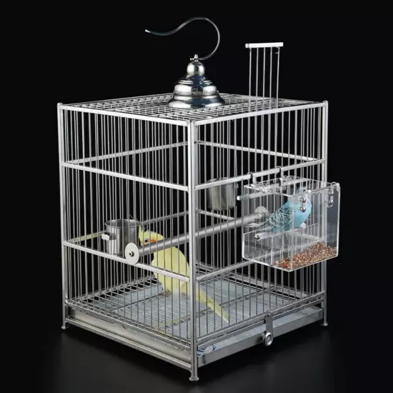 Automatic Bird Feeder No Mess Cage Pet 5.1 x x 4.3 inch, transparent 