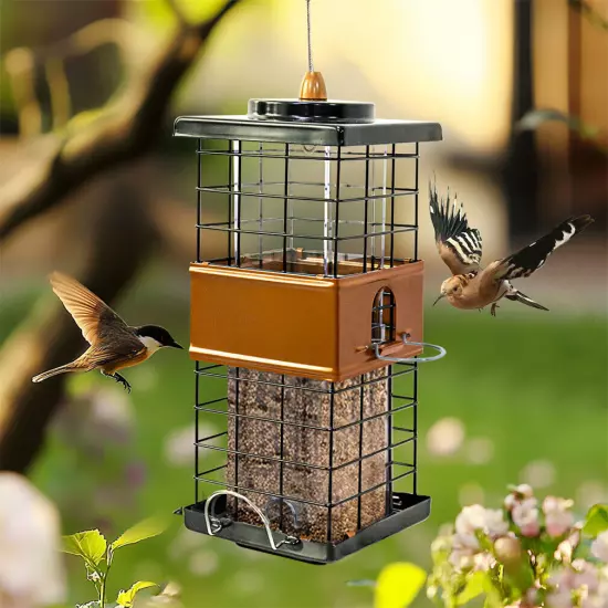 Squirrel Proof Bird Feeder Metal Mesh Bird Feeders for Outdoor Garden Patio Yard