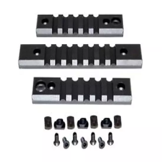 3 pcs M-lok Rail Section with sling swivel hole 1pcs 7 slots 2 pcs 5 slots black