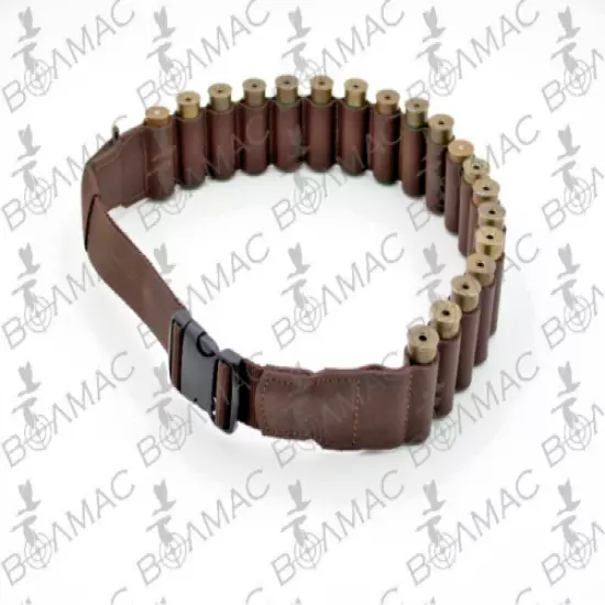 Leather Cartridge Shotgun Shell Belt Holder Ammo Bandolier 20 R-ds 16-12 Ga.