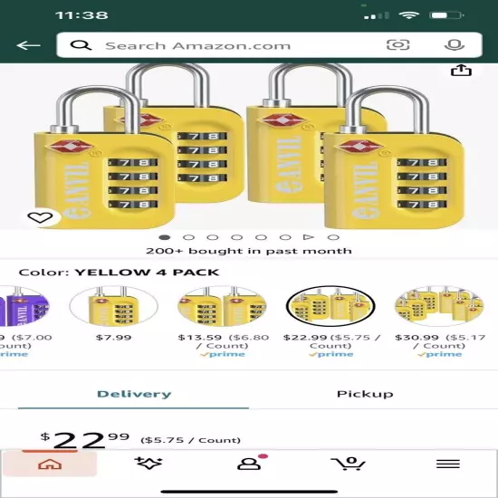 Anvil TSA Approved Luggage Lock - 4 Digit Combination Padlocks, Model C106, C14