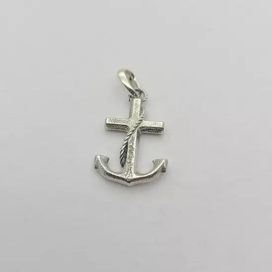 David Yurman Sterling Silver Wrap Maritime Anchor Pendant Amulet