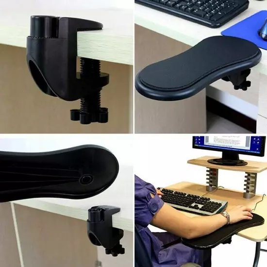 Attachable Rotating Rest Extender Armrest Pad Desk Computer Table Arm Support Mo