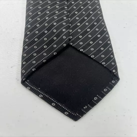 Gucci Men's Black Striped & Logo Neck Tie $295