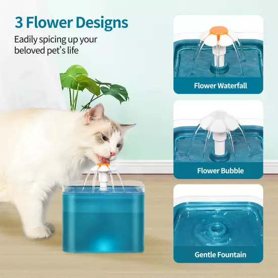 LED Electric Pet Cat Dog Automatic Water Fountain Pet Drinking Dispenser Bowl 2L