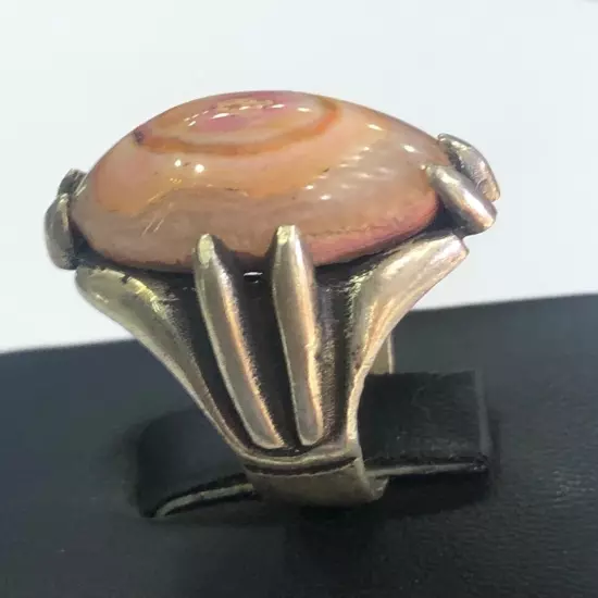 Men Silver Ring 925 Sterling Yemen Agate Aqeeq خاتم عقيق سليماني عين ايراني