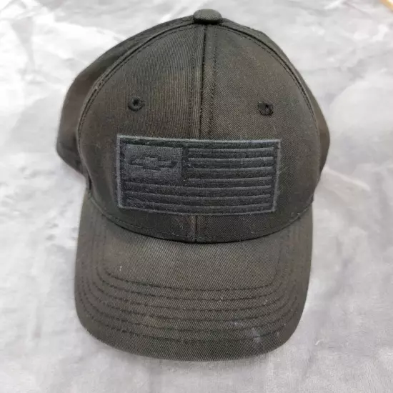 Chevy Trucks American Flag Faded Black adjustable Hat