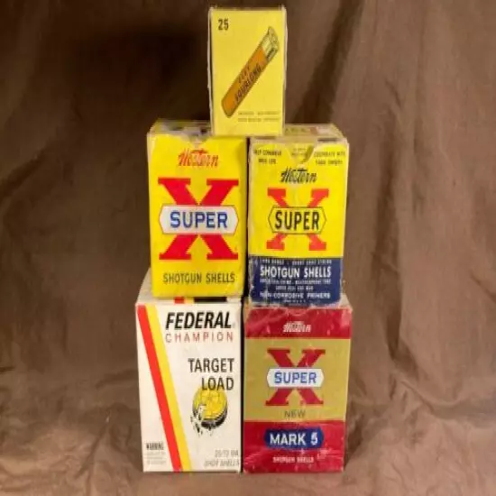 Vintage Winchester Eley Federal Shotgun Shell Empty Box Lot Hunting Decor