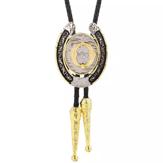 Bolo Tie for Men- Golden Initial Letter A to Z Western Cowboy Bolo Tie for Women