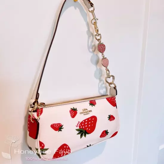 Nwt Coach Nolita 19 With Strawberry Print CH533 + Extended Chain Strawberry