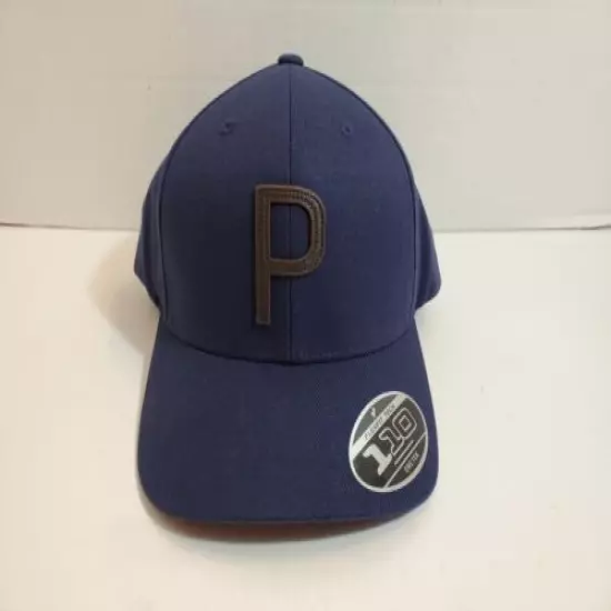 PUMA Golf Throwback Adjustable Snap Hat Dark Blue Flexfit 110