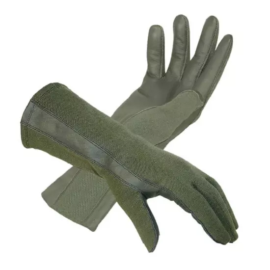 Nomex Summer Flight Gloves Flyer's Pilot Glove, Fire Resistant, Mil-Spec, Sage