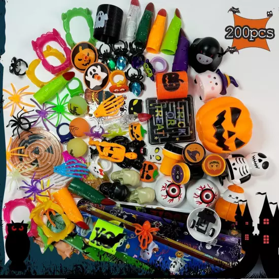 200pcs Halloween Party Toys Assortment for Kids Favors... 