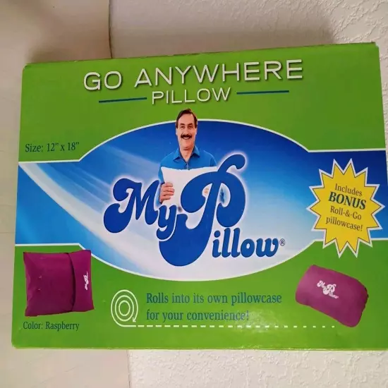 My Pillow Roll N Go Travel Pillow - Pillow Case Included My Pillow Raspberry 