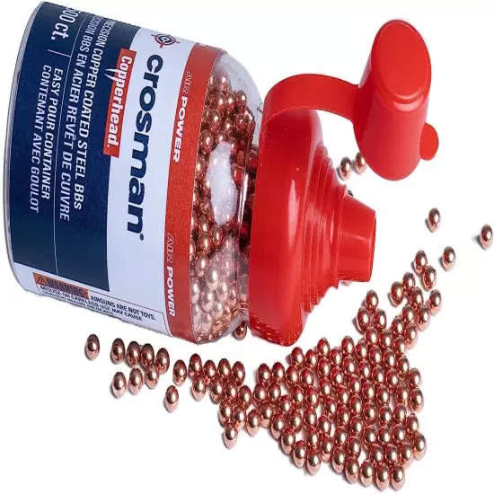 Crosman Copperhead 4.5mm Copper Coated BBs In EZ-Pour Bottle Air Guns