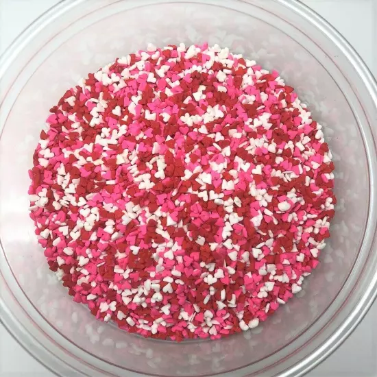 Valentine Hearts Mini Shapes Red White Pink Bakery Topping Sprinkles 5 pounds