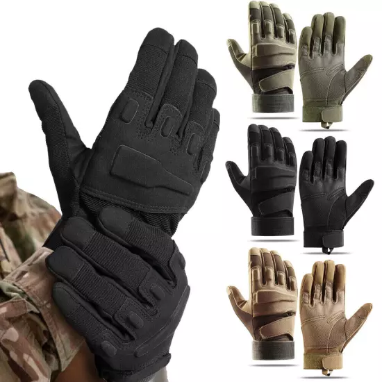 Men Tactical Gloves Full Finger Protection Airsoft Paintball Work Hunting Gloves