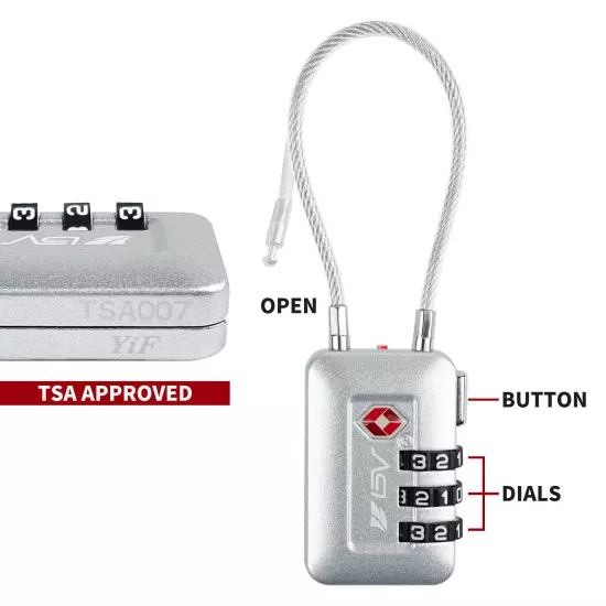 BV TSA Luggage Lock Suitcase Travel Lock Digit Combination Multi-Colors (2 Pack)