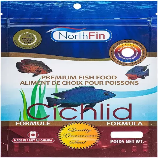 Northfin Fish Food Cichlid Formula Slow Sinking 8.8 Ounce (Pack of 1), Black 