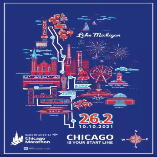 2021 Bank of America Chicago Marathon Sealed Poster 24"×36"