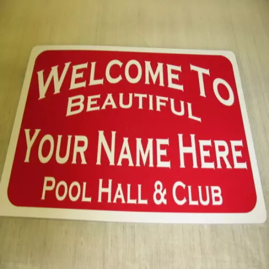 CUSTOM POOL HALL & CLUB Metal Sign 4 Garage Man Cave Home Bar Office Shop Store 