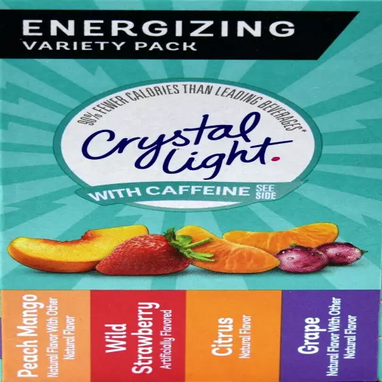 12 44-Packet Box Crystal Light Energizing Variety Pack On The Go With Caffeine