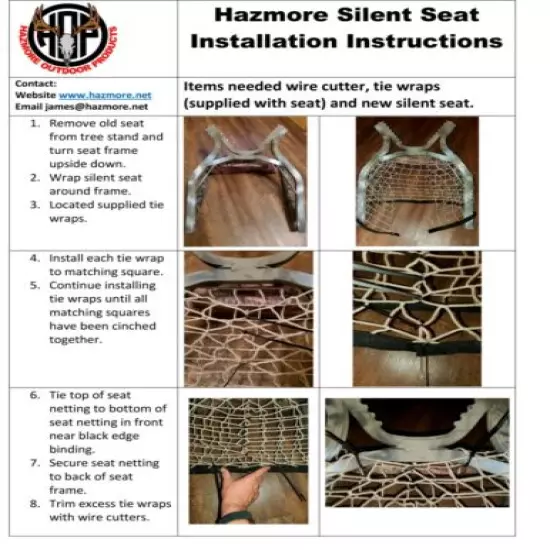 Hazmore Silent Seat replacement tree stand seat for Summit tree stand