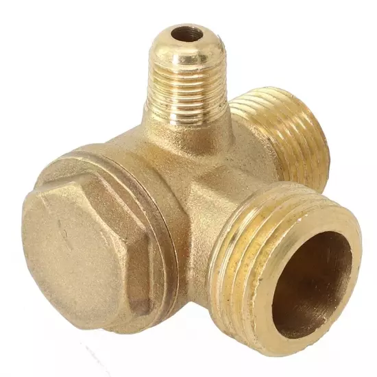 3-Port Brass Air Compressor Check Valve Central Pneumatic Male-Thread G1/2 G3/8#