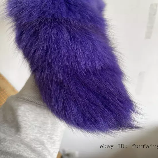 2/5/10 wholesale Dyed Color Real Blue Fox Tail Fur Keyring Pendant Cosplay Toy