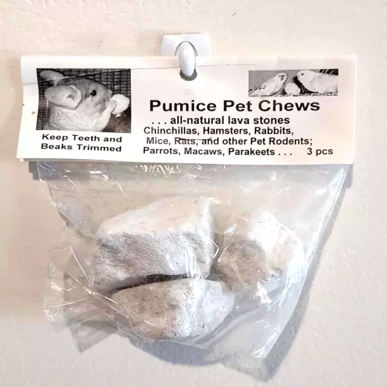 Pumice Pet Chews 15 piece pumice stone chinchilla bird 5 bags - 3 stones per bag