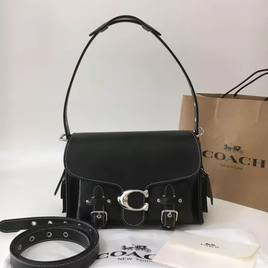 COACH Cargo Soft Tabby Shoulder Bag Motorcycle Style Black CT721 Outlet