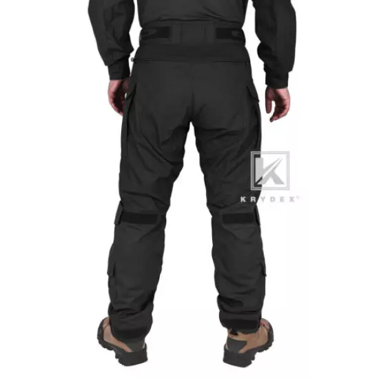 KRYDEX G3 Gun3 Combat Trouser Tactical Pants w/ Knee Pads Army Clothing Black