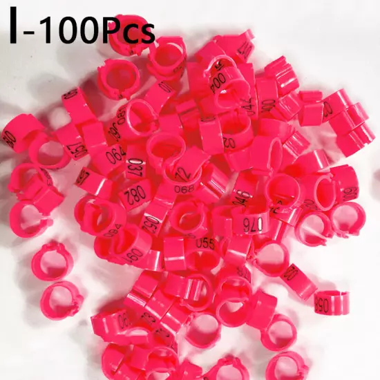 100Pcs 8mm Birds Pigeon Dove Foot Rings Band Parrots Poultry Leg Feet Clip Hot