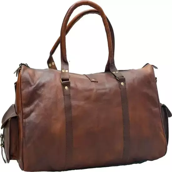 Leather Bag Men Travel Duffel Gym Vintage Overnight Luggage Weekend Top Quality