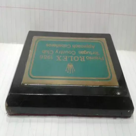 VINTAGE ROLEX GOLF PLAQUE AWARD APPROACH GENTLEMEN 1986 TORTUGAS BUENOS AIRES