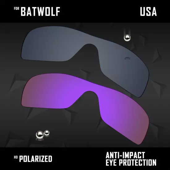 Anti Scratch Polarized Replacement Lenses for-Oakley Batwolf OO9101 Options