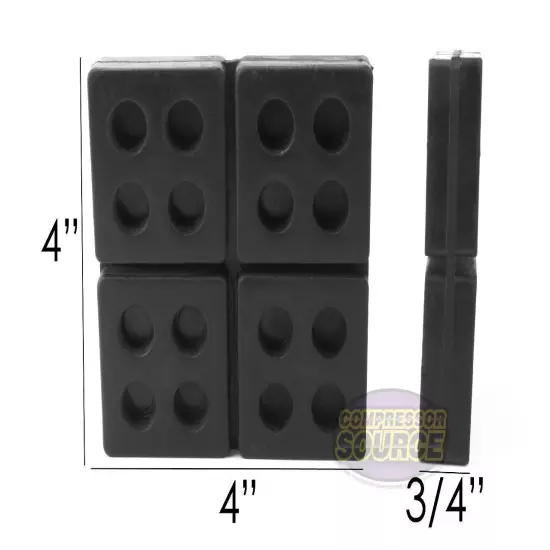 2 Pack Anti Vibration Pads Isolation Dampener Industrial Heavy Duty 4 x 4 x 3/4"