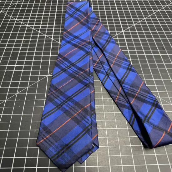 Banana Republic Silk Tie. Skinny Blue Plaid. 58” x 2.5”