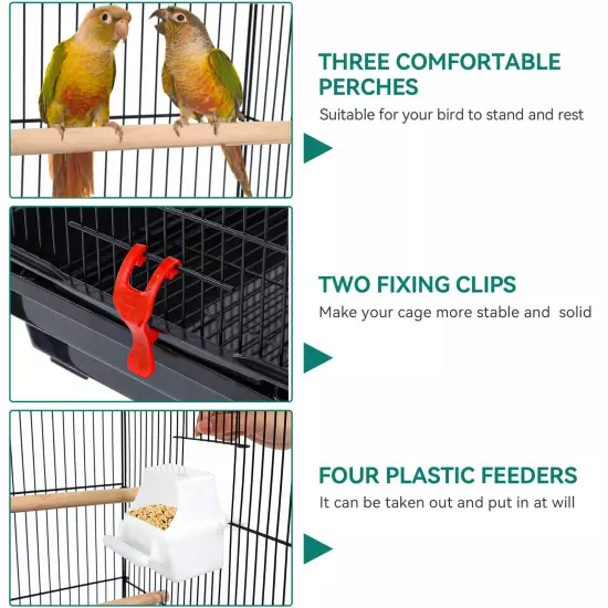 Large Parakeet cage Bird Cage Rolling Cockatiels Conure Finch Stand Toys