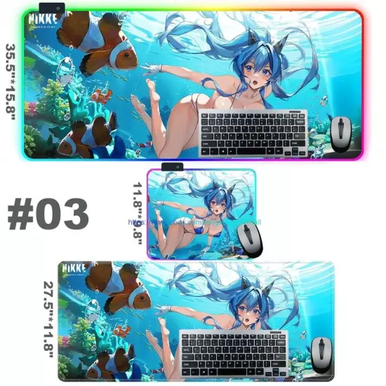 NIKKE Goddess of Victory-Helm RGB Oversized Anime Waifu Mousepad Mouse Desk Mat