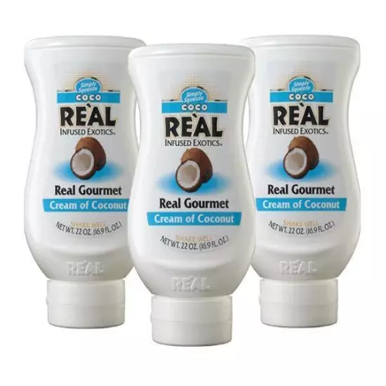 Coco , Cream of Coconut, 16.9 FL OZ Squeezable Bottle (Pack of 3)