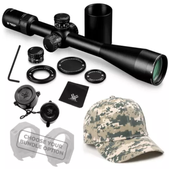 Vortex Optics Golden Eagle HD 15-60x52 ECR-1 Riflescope w/ Mount and Hat Bundle