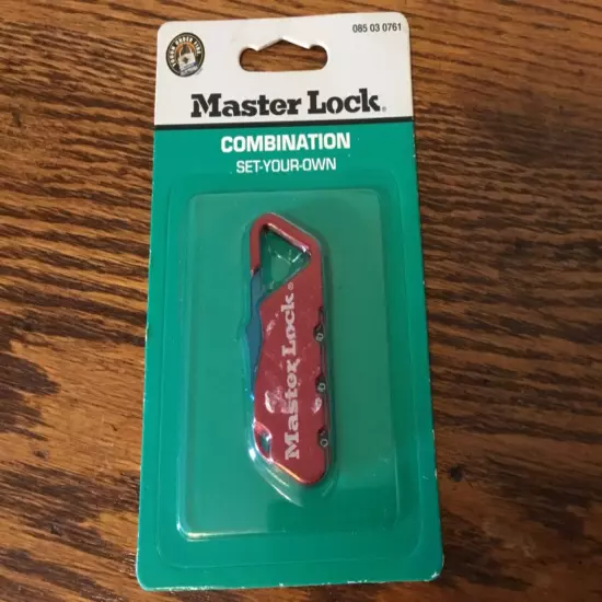 2002 Master Lock Set-Your-Own Combination Lock New in Box NIB Red Luggage