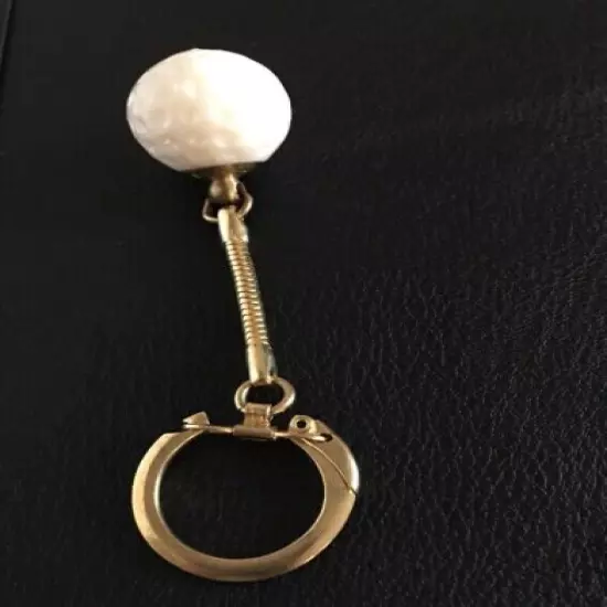 Vintage Golf ball keychain Key Ring White Ball