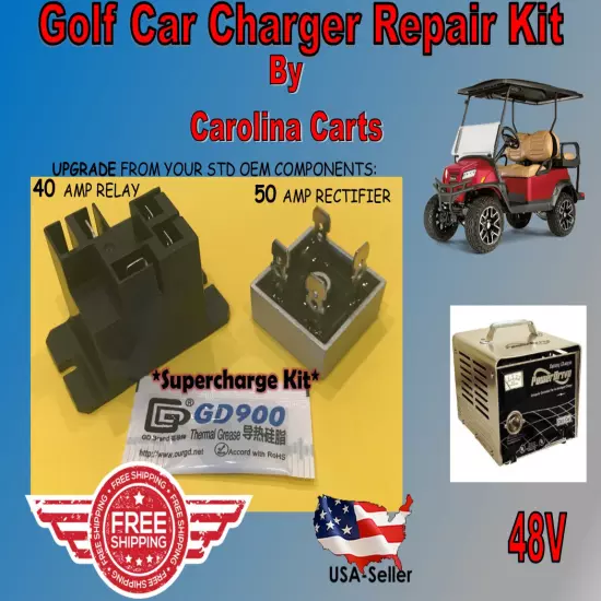 50AMP UPGRADE GOLF Battery Charger Repair Kit Club Car 48 Volt PowerDrive2 22110