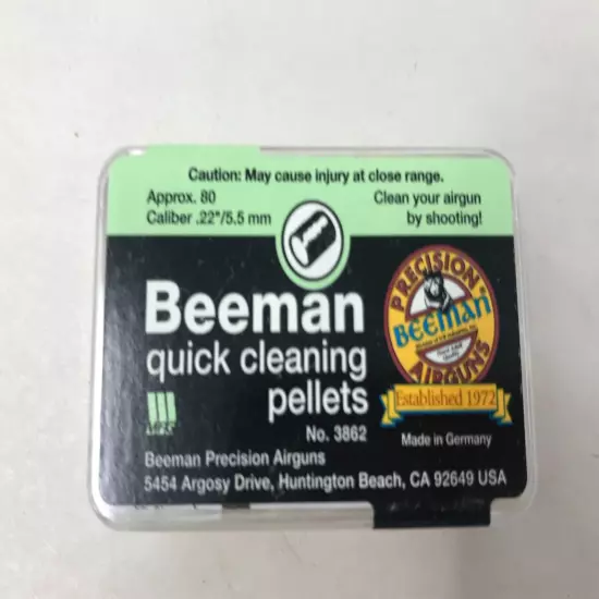 Vintage Beeman Quick Cleaning Pellets 22 Caliber No. 3862 Made in Germany ~ NOS