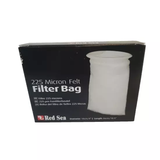 Red Sea 225 Micron Felt Filter Sock Back 4" Plastic Ring 10.5" Long