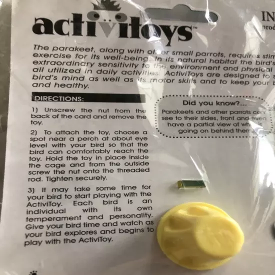 Bird Toy attaches to Bird Cage - JW Insight Activitoys Keeps bird active, NEW!!