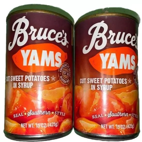 Bruce's Yams Sweet Potatoes in Syrup 15oz Cans (4 Pack)