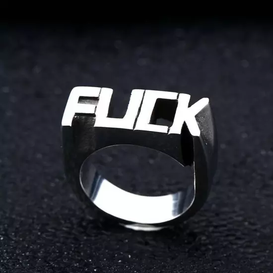 Domineering "FUCK/FUCK OFF" Finger Rings for Men Women Punk Jewelry Hip Hop Ring